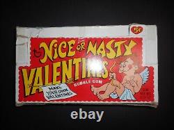 1970 NICE OR NASTY VALENTINES STICKERS 5cent DISPLAY BOX TOPPS