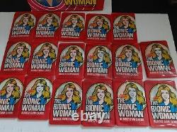 1976 BIONIC WOMAN STICKERS WAX Display BOX (17 CARD PACKS) DONRUSS Nice Box vtg