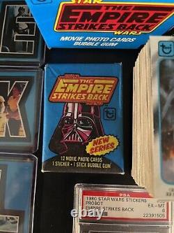 1980 Topps Empire Strikes Back Series 2 Complete Card Sticker Box Pack Wrap +PSA