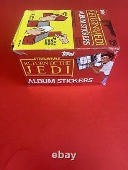 1983 TOPPS STAR WARS RETURN OF THE JEDI ROTJ Stickers Wax Box 100 Packs WithAlbum