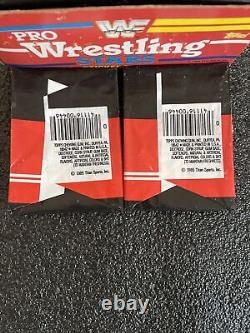 1985 Topps WWF Pro Wrestling Stars Display Box with 36 Factory Sealed Wax Packs
