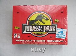 1992 Topps Jurassic Park Movie Cards Stickers Hologram Unopened Box