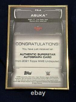 2021 Topps WWE Undisputed Asuka Gold Frame / Framed Auto Boxloader Orange 2/3