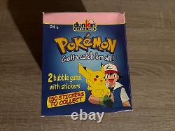 Display Box 24 Pack Sticker Dunkin Boomer Bubble Gum Blue Pokemon Topps 2000