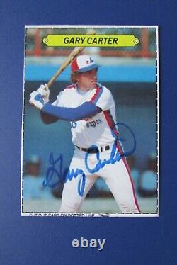 GARY CARTER 1983 TOPPS Sticker Box bottom Signed Autographed MONTREAL EXPOS