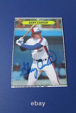 GARY CARTER 1983 TOPPS Sticker Box bottom Signed Autographed MONTREAL EXPOS