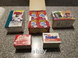 Huge Lot 1986-1996 Mlb 1300+ Cards Unopened Packs And Box Sets Rare Free S/h