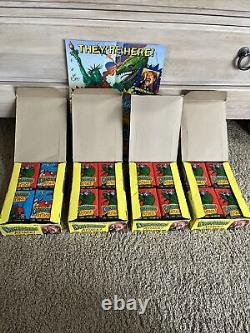 Lot Of 4 1988 Topps Dinosaurs Attack Wax Boxes 48 Sealed Packs & Rare Poster