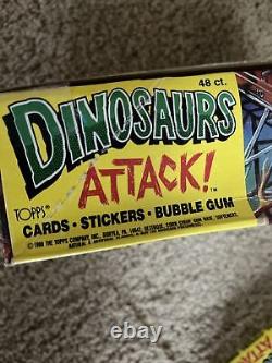 Lot Of 4 1988 Topps Dinosaurs Attack Wax Boxes 48 Sealed Packs & Rare Poster