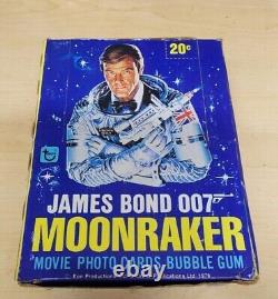 New 1979 James Bond 007 Moonraker Topps Wax Box 36 Packs Cards Stickers 230528G
