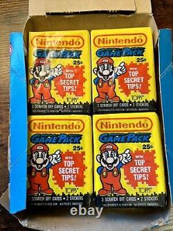 Nintendo Game Packs Topps 1989 Box 48 Sealed Scratch-Off + Stickers Complete