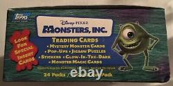 RARE 2001 Topps Disney Pixar Monsters Inc. Trading Cards Box 24 Card Packs
