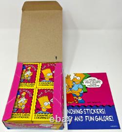 Topps 1990 The Simpsons Glossy Cards Stickers 36 New Sealed Packs Boxed + Poster