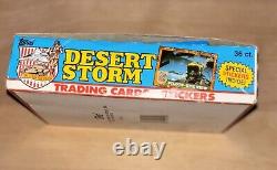 Topps 1991 Desert Storm Trading Cards and Stickers 36 New Sealed Packs in Box