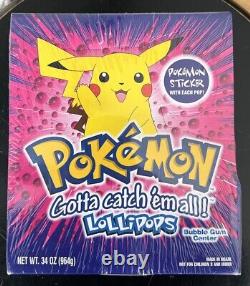 ULTRA RARE SEALED 1999 Topps Nintendo Pokemon Lollipops Box 72 Count + Stickers