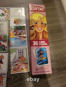 Vintage Mattel Panini Topps 1983 Barbie Album Stickers 7 Sheets w Box Not Seal
